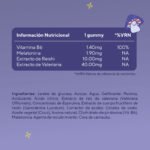 Información nutricional Gummies Deep Sleep melatonina valeriana reishi vitamina B6